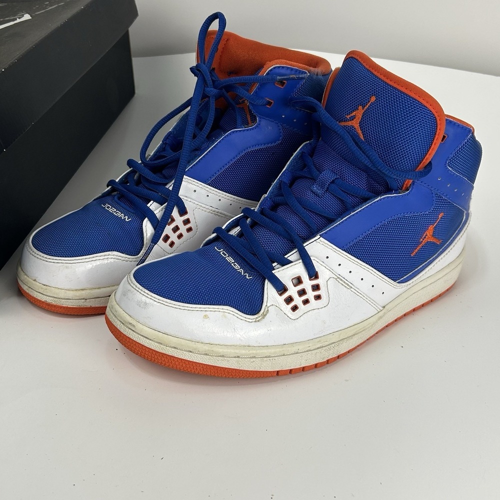 Nike Air Jordan 1 Flight Mid Sneaker Men 10.5 Blue Orange White Basketball Retro